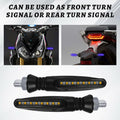Lecctso 2PCS LED Motorcycle Running Brake Lights 12V Flowing Signal Blue