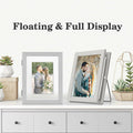 Anozie Floating Picture Frames 6x8 Grey Clear Dried Flower 2 Pack