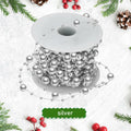 Ecally 250ft Plastic Beads Garland Chain Roll Silver Wedding Decor