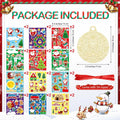 Capoda 24 Pack Clear Acrylic Christmas Ornaments with Red Ribbon Gold
