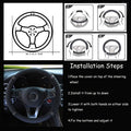 Bling Soft Leather Steering Wheel Cover Colorful Rhinestones 15 Inch