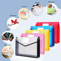 Zentiky A4 Plastic File Folders 5Pcs Expanding Snap Closure Transparent