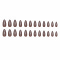 24 Pcs Almond Medium White Acrylic Press On Nails Glitter Full Cover