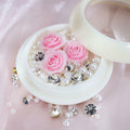 Valentine's Day Pink Flower 3D Nail Art Charms Pearls Rhinestones 1 Box