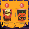 Crumya Pumpkin Disposable Paper Cups 9oz Halloween Party Supplies 40pcs