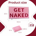 DSB Get Naked Bath Mat 20x32 Pink Rainbow Letters Non Slip Microfiber