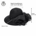 Kentucky Women Organza Sun Hat with Bow Black Wedding Tea Party Fascinator
