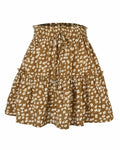 Women's Summer High Waist Drawstring Mini Skirt Casual Flowy Boho Size L