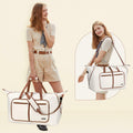 Travel Duffel Bag Women 80L Lightweight Water Resistant Foldable Beige