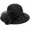Kentucky Women Organza Sun Hat with Bow Black Wedding Tea Party Fascinator