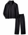 Yioaga Women Tracksuit 2 Piece Set Pullover Sweatshirt Sweatpants Black Size L