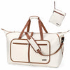 Travel Duffel Bag Women 80L Lightweight Water Resistant Foldable Beige