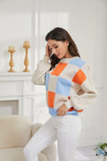 LISILONG Women's Ribbed Knit Sweater Long Sleeve multicolor Pullover Size S