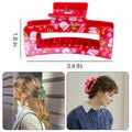 2PCS Christmas Santa Hair Claw Clips for Women Red & Green Hair Accessories