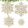 [Like New] Langley Christmas Snowflake Ornaments Set 36pcs Rose Gold 4 Sizes Glitter