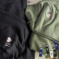 GODMERCH Custom Embroidered Heart Sweatshirt Black Size L