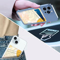 AOPEFNX Card Holder Phone Case Leather Wallet Dual Pocket Abstract Leaf