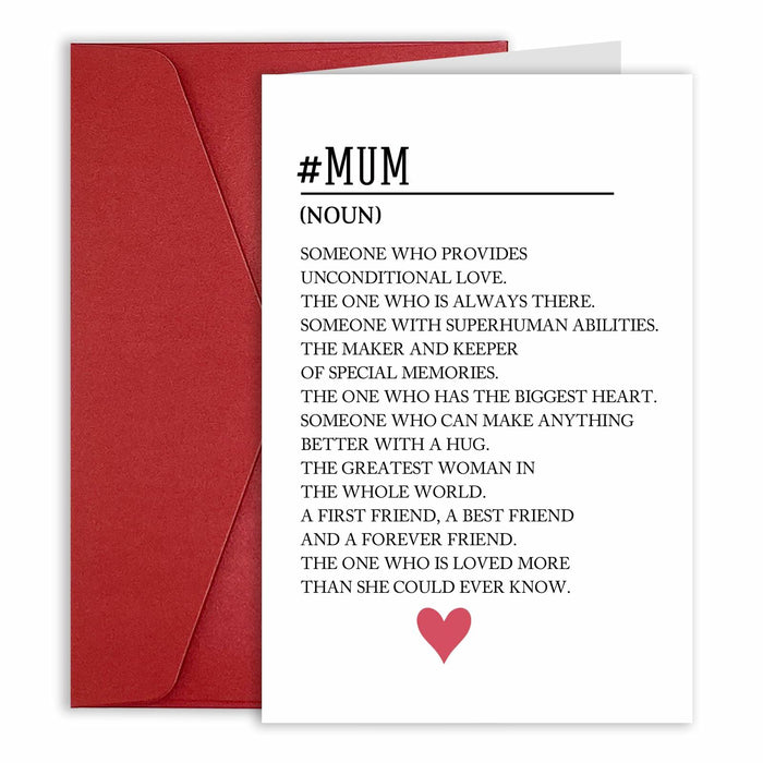 MOCO PAPER Happy Mom Birthday Card Mother's Day Gift Card From Son Daughter