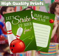 Feyerr Bowling Birthday Invitations for Boys Girls 30 Count Double Sided Cards