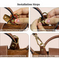 XKE-X Adjustable Leather Crossbody Handbag Strap Brown Gold