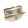 JRNDNIUO PU Leather Beige Clutch Purse Evening Bag for Women