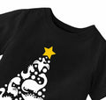 Toddler Kids Reindeer Christmas Short Sleeve Tee Shirt Size M Black