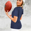 Game Day Shirt Women Cute Football Rugby Ball Graphic Tee Gray Size 2XL