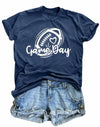 Game Day Shirt Women Cute Football Rugby Ball Graphic Tee Gray Size 2XL