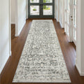 Hedlive Vintage Hallway Runner 2.6x8 Brick Red/White Non Slip Carpet