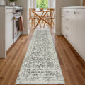 Hedlive Vintage Hallway Runner 2.6x8 Brick Red/White Non Slip Carpet