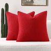 FUTEI Red Decorative Throw Pillow Covers 22x22 Inch Pack of 2 Soft Boucle