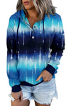 VIEACTIVEWEAR Blue Tie Dye Hoodie Lightweight Long Sleeve Pullover Size 3XL
