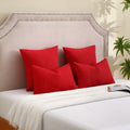 FUTEI Red Decorative Throw Pillow Covers 22x22 Inch Pack of 2 Soft Boucle