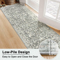 Hedlive Vintage Hallway Runner 2.6x8 Brick Red/White Non Slip Carpet