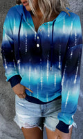 VIEACTIVEWEAR Blue Tie Dye Hoodie Lightweight Long Sleeve Pullover Size 3XL