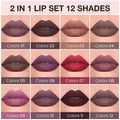 BestBy08/27 evpct Lip Liner Pencil & Lip Gloss Set Plum Purple 06#