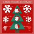 LadyRosian Wooden Snowflake Xmas Ornaments 4 Pack Standing & Hanging