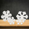 LadyRosian Wooden Snowflake Xmas Ornaments 4 Pack Standing & Hanging