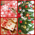 LadyRosian Wooden Snowflake Xmas Ornaments 4 Pack Standing & Hanging