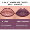 BestBy08/27 evpct Lip Liner Pencil & Lip Gloss Set Plum Purple 06#