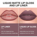 BestBy08/27 evpct Lip Liner Pencil & Lip Gloss Set Dark Red 02#