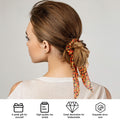 4pcs Halloween Pumpkin Satin Hair Scrunchies Elastics Orange for Girls