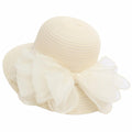 Kentucky Women Organza Derby Hat Wide Brim Summer Sun Cap Black