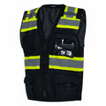 FONIRRA ANSI Class 2 Safety Vest Work Vest with Pockets Zipper Black Size 3XL