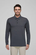 YAMXDM Mens Long Sleeve Golf Polo Shirt Moisture Wicking Light Green Size L
