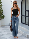 ZANZEA Black Square Neck Crop Tank Top Women Size L