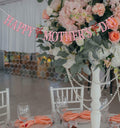 Happy Mother's Day Banner Best Mom Ever Flower Theme Pink & Red Glitter