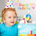 Zi Lan Cartoon Birthday Cake Topper Candles Blue Sky White Cloud Black Cow