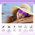 TOODOO 4 Pack Heart Shaped Rimless Sunglasses Candy Color Purple Series