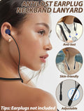 5 Pack Earplugs Cord Lanyard Neckband Safety Strap Black White Red Yellow Cyan